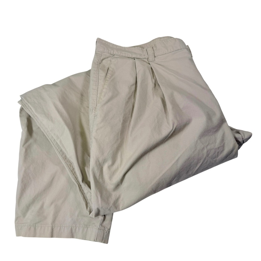 Dickies 38x32 Tan Khaki Pleated Chino Pants Classic Fit Cotton Dadcore Preppy